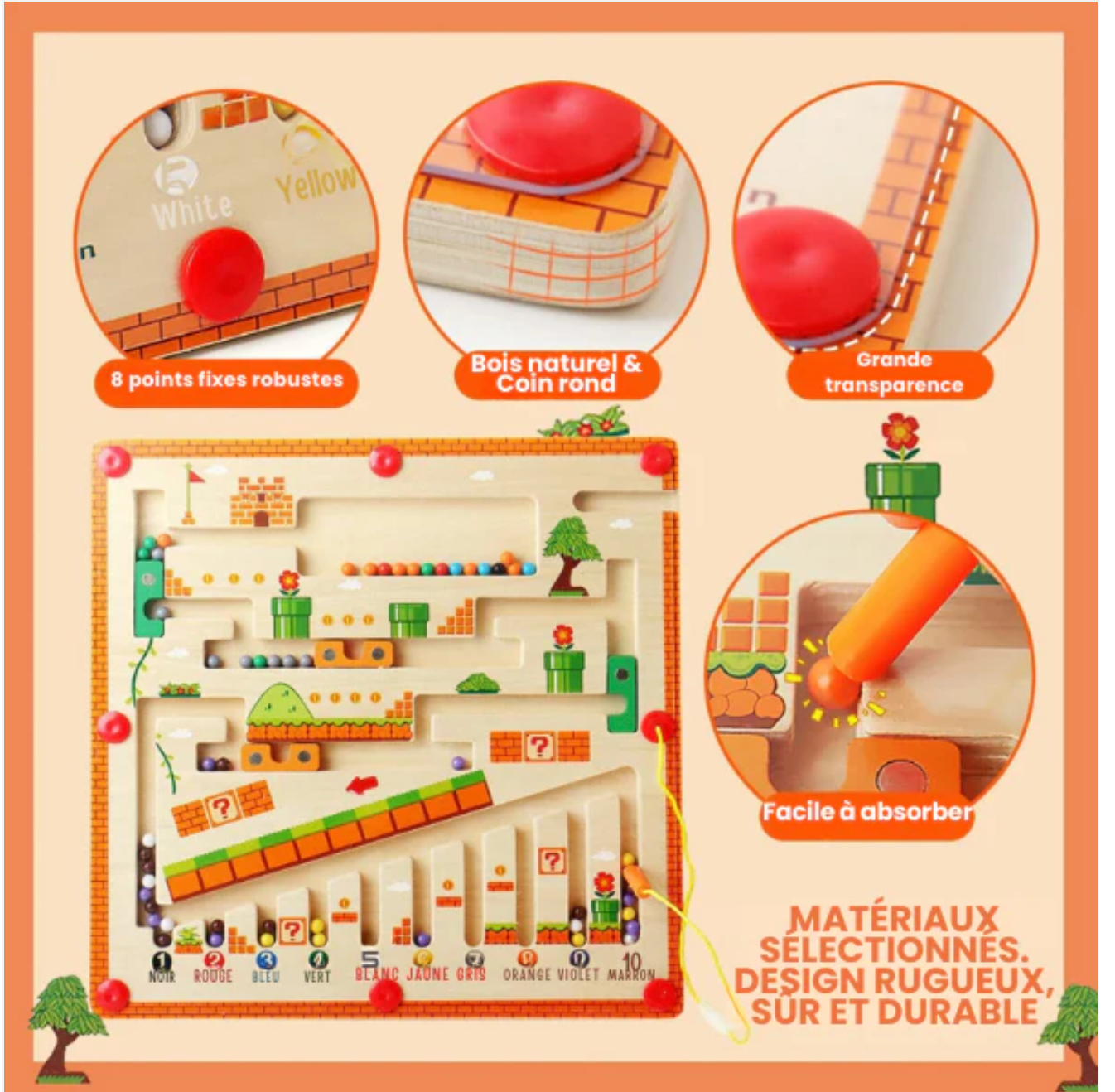 LABYRINTHE MAGNÉTIQUE MONTESSORI – JOUET MONTESSORI 3 & 4 ANS – LOGIQUE & MOTRICITÉ FINE