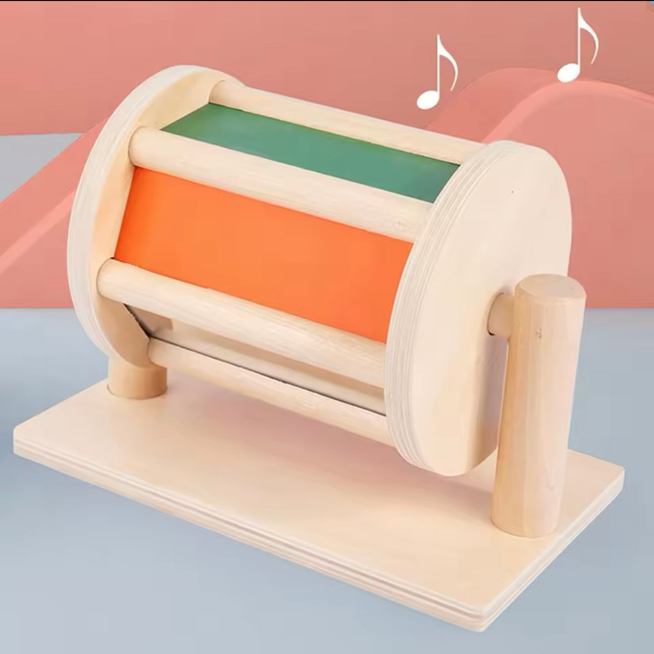 TAMBOUR ROTATIF MONTESSORI – JOUET MONTESSORI 2 ANS – RYTHME & DÉCOUVERTE