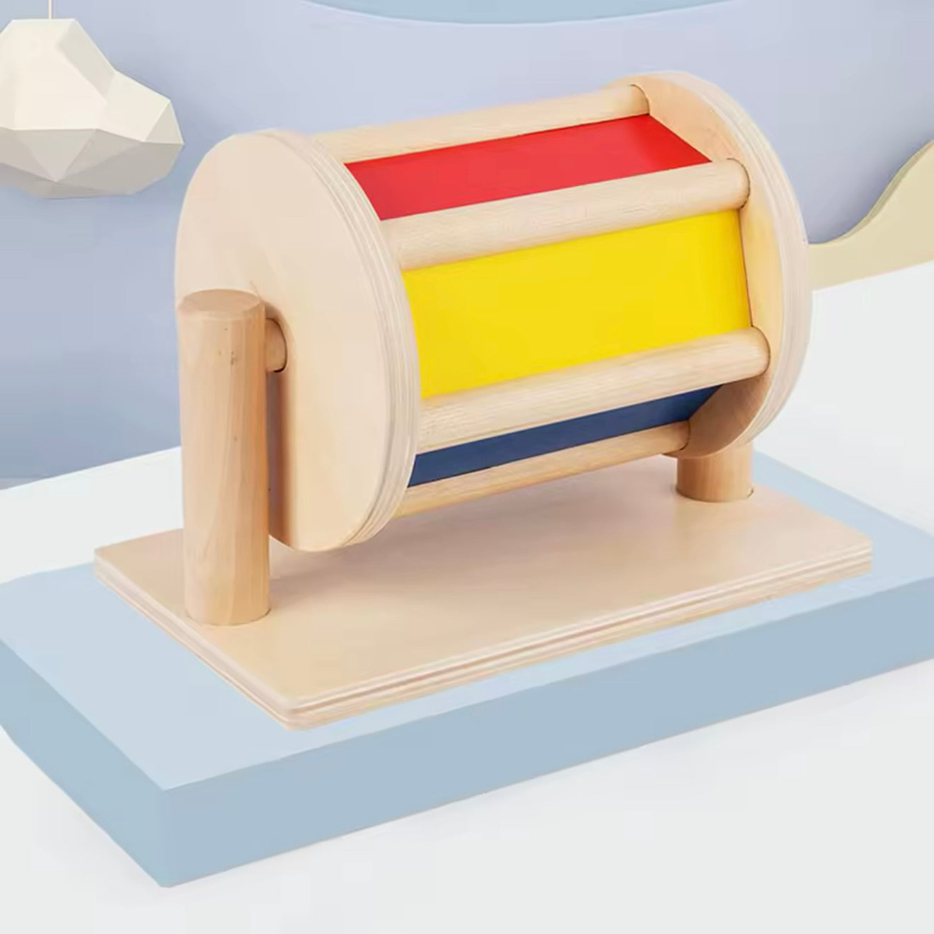 TAMBOUR ROTATIF MONTESSORI – JOUET MONTESSORI 2 ANS – RYTHME & DÉCOUVERTE