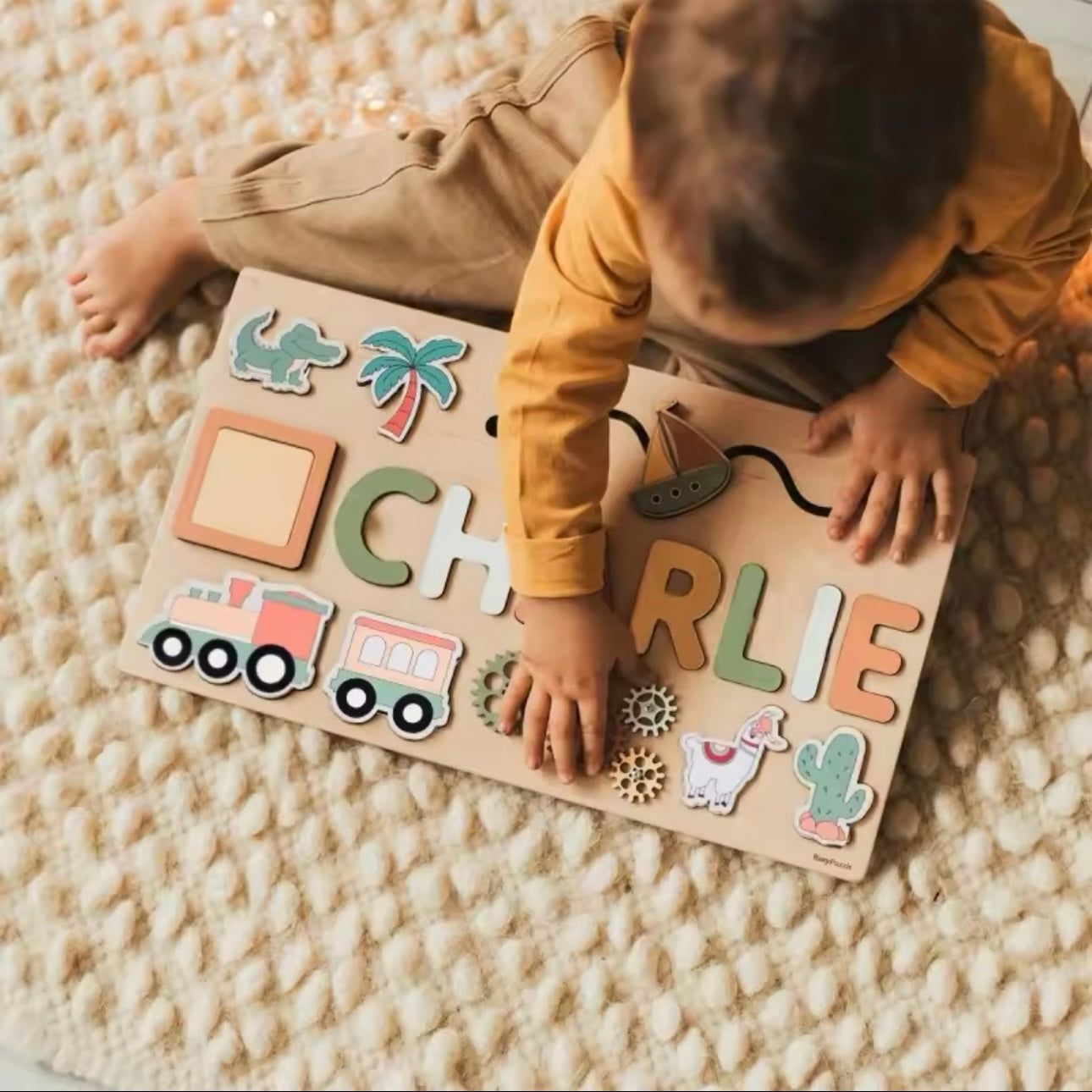 PRÉNOM EN BOIS MONTESSORI – JOUET MONTESSORI 2, 3 & 4 ANS – APPRENTISSAGE & PERSONNALISATION