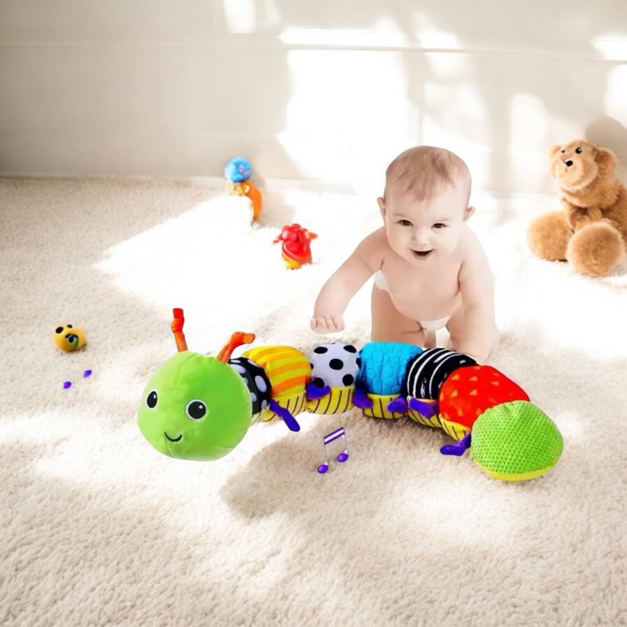 CHENILLE MUSICALE MONTESSORI – JOUET MONTESSORI 1 & 2 ANS – MUSICAL & SENSORIEL
