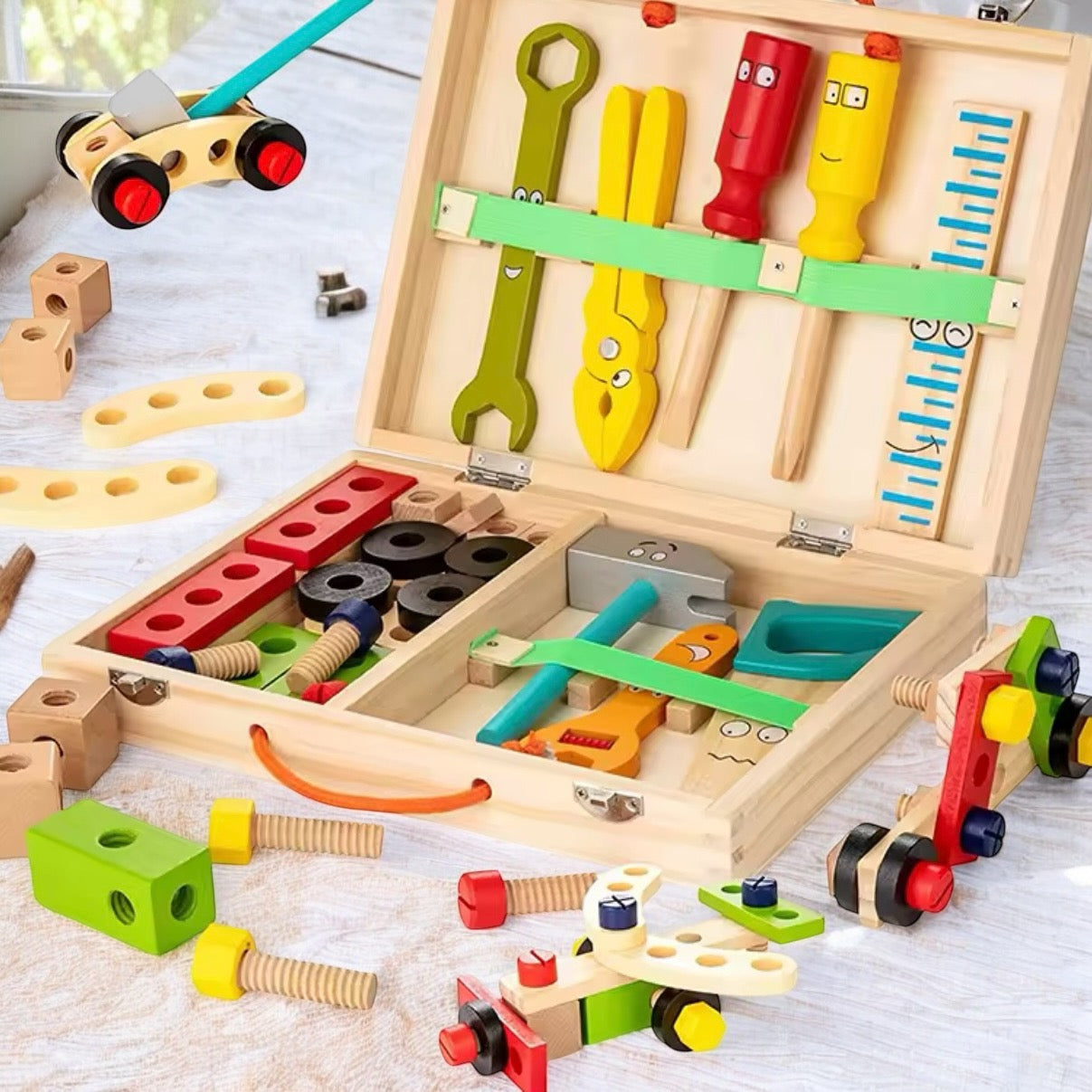 BOÎTE À OUTILS MONTESSORI – JOUET MONTESSORI 4 & 5 ANS – MOTRICITÉ & CRÉATIVITÉ