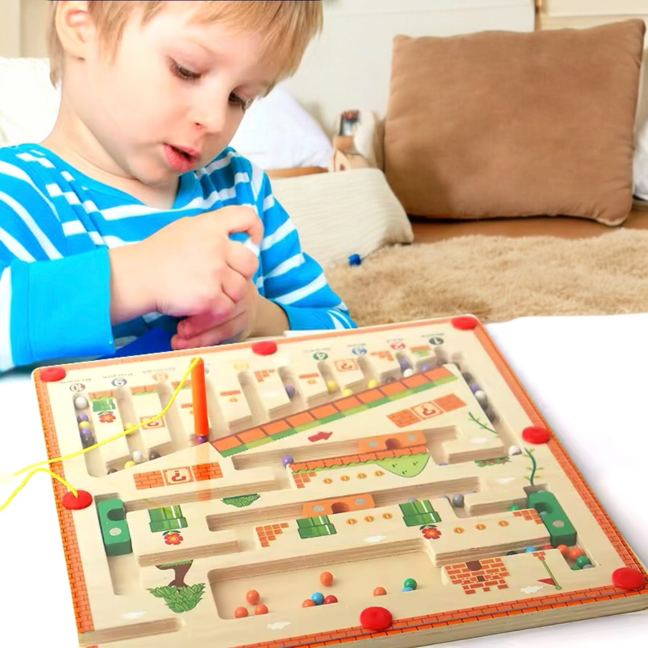 LABYRINTHE MAGNÉTIQUE MONTESSORI – JOUET MONTESSORI 3 & 4 ANS – LOGIQUE & MOTRICITÉ FINE