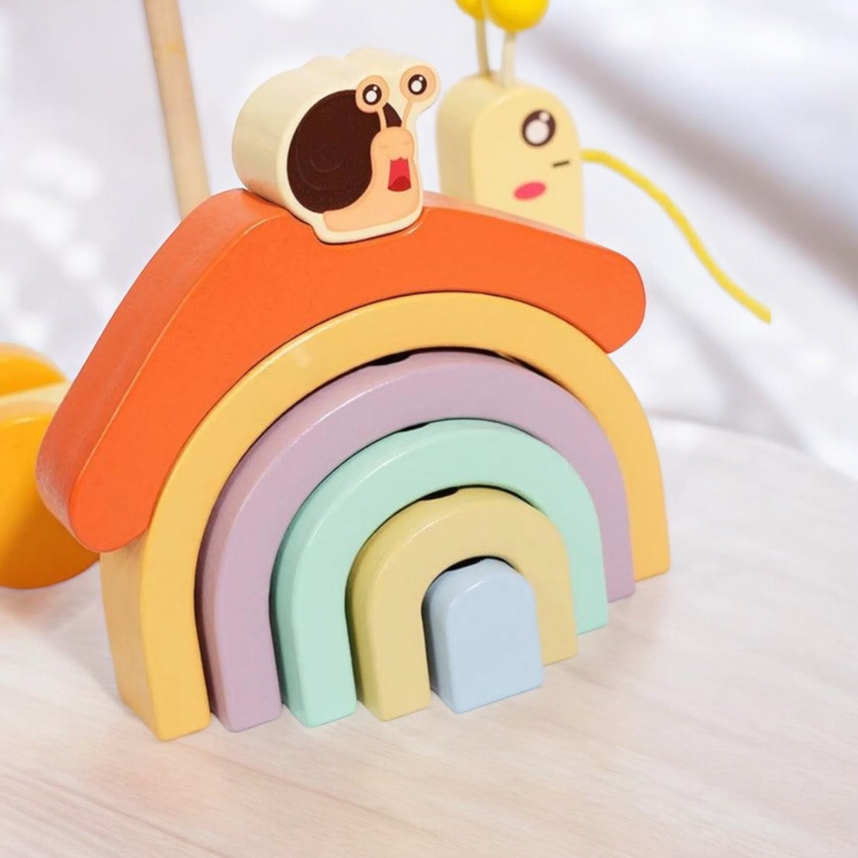 ESCARGOT À TIRER EN BOIS – JOUET MONTESSORI 2 & 3 ANS