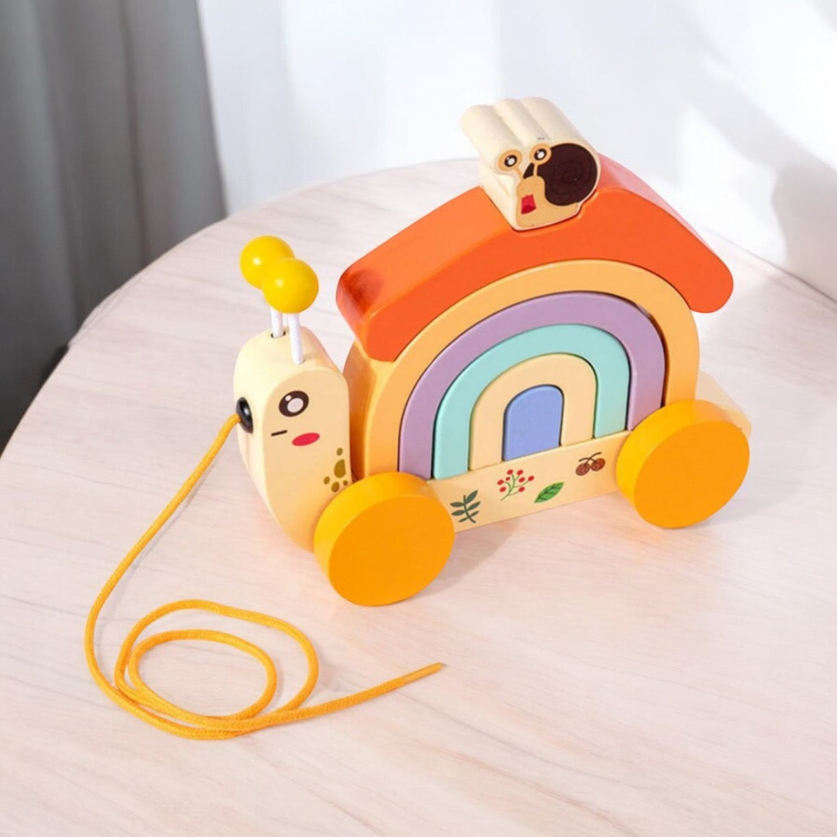 ESCARGOT À TIRER EN BOIS – JOUET MONTESSORI 2 & 3 ANS