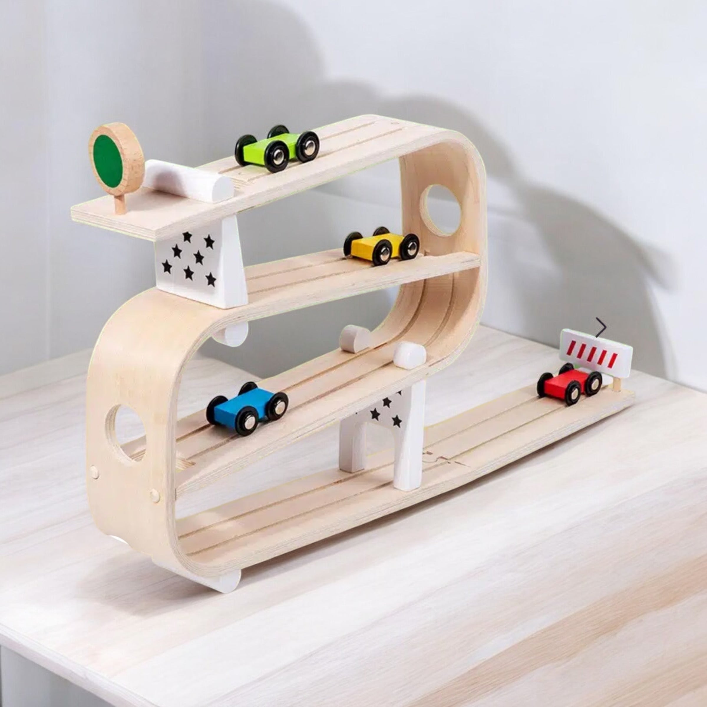 CIRCUIT DE VOITURES EN BOIS – JOUET MONTESSORI 4 & 5 ANS – LOGIQUE & COORDINATION