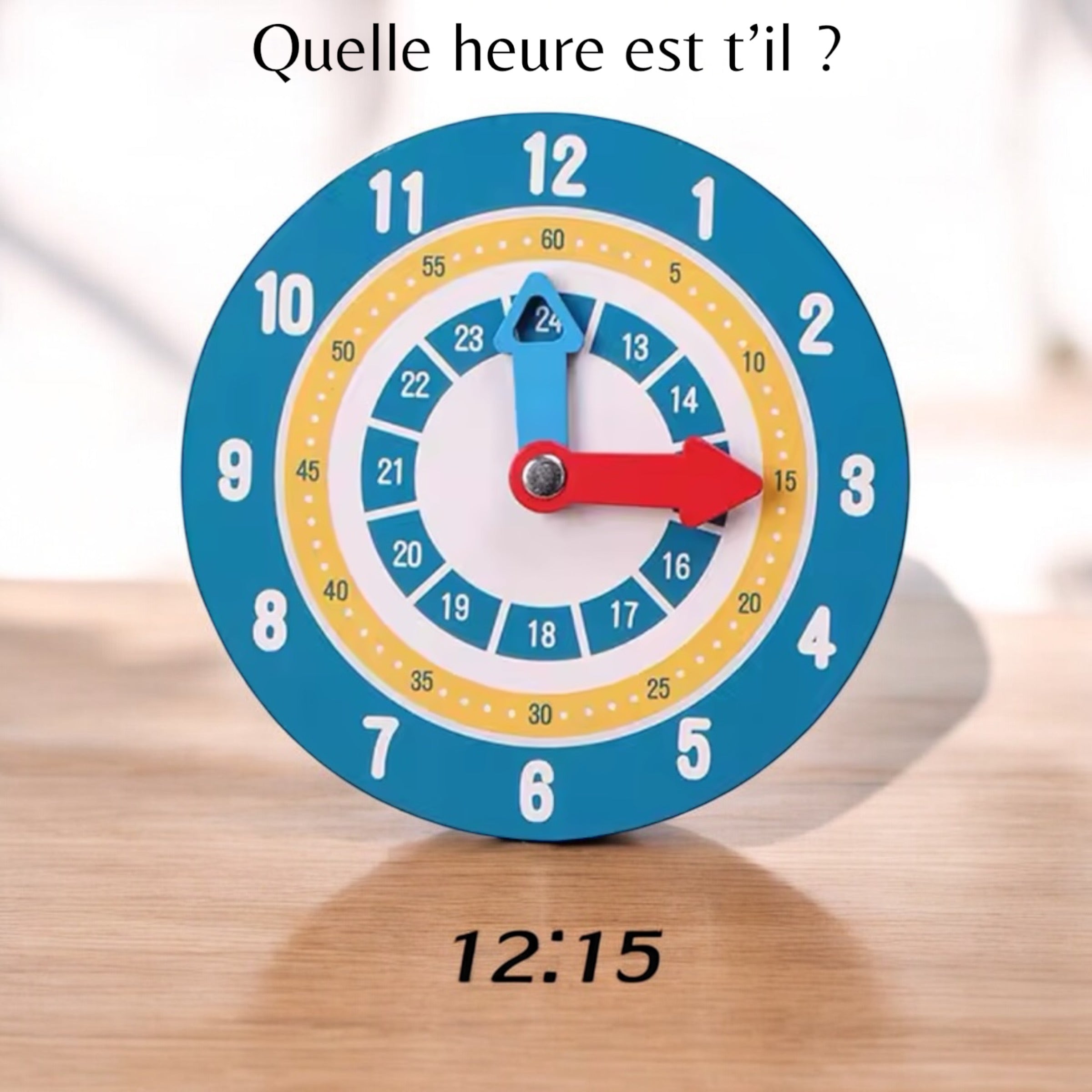 HORLOGE ÉDUCATIVE – JOUET MONTESSORI 5 ANS