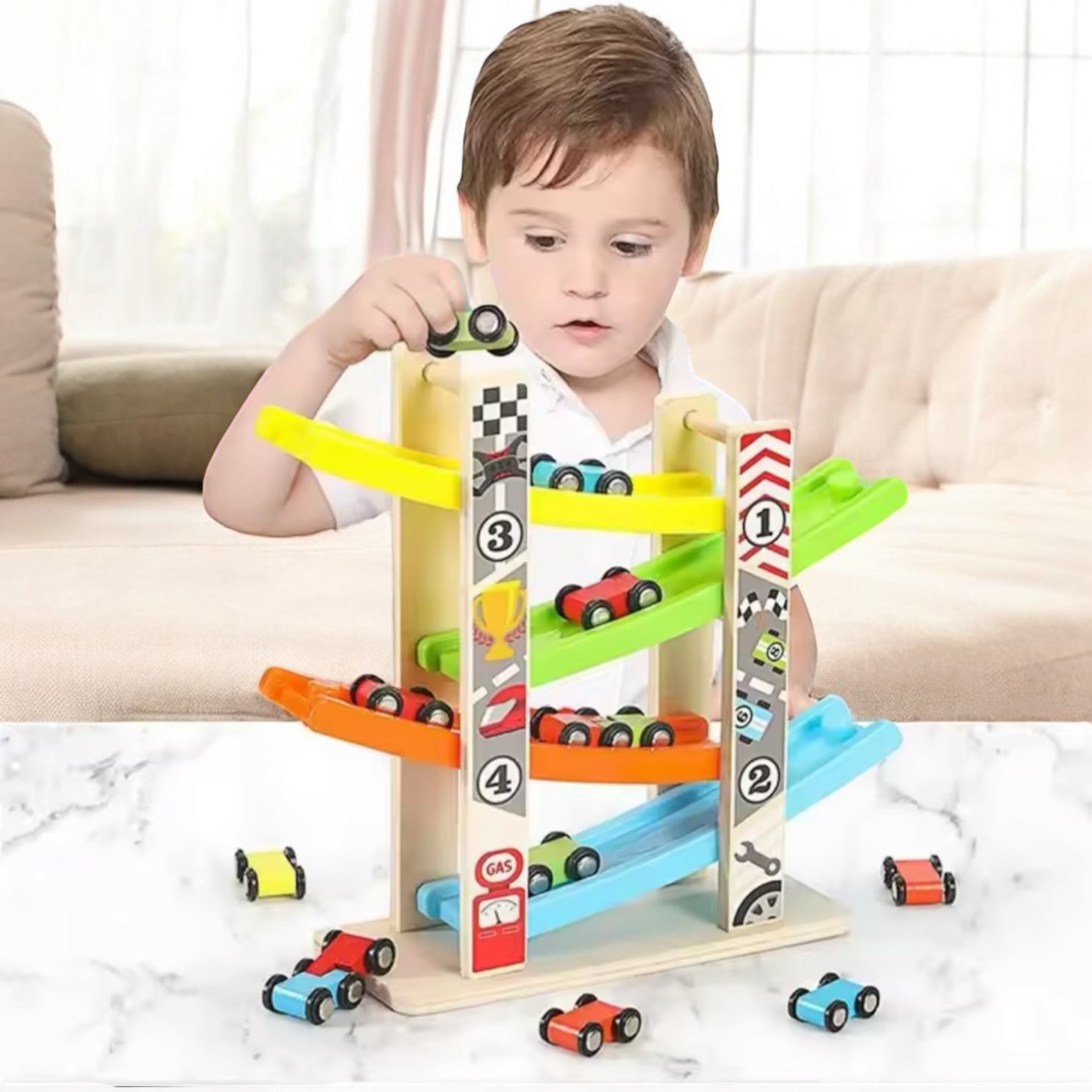 CIRCUIT RAMPE POUR VOITURES MONTESSORI