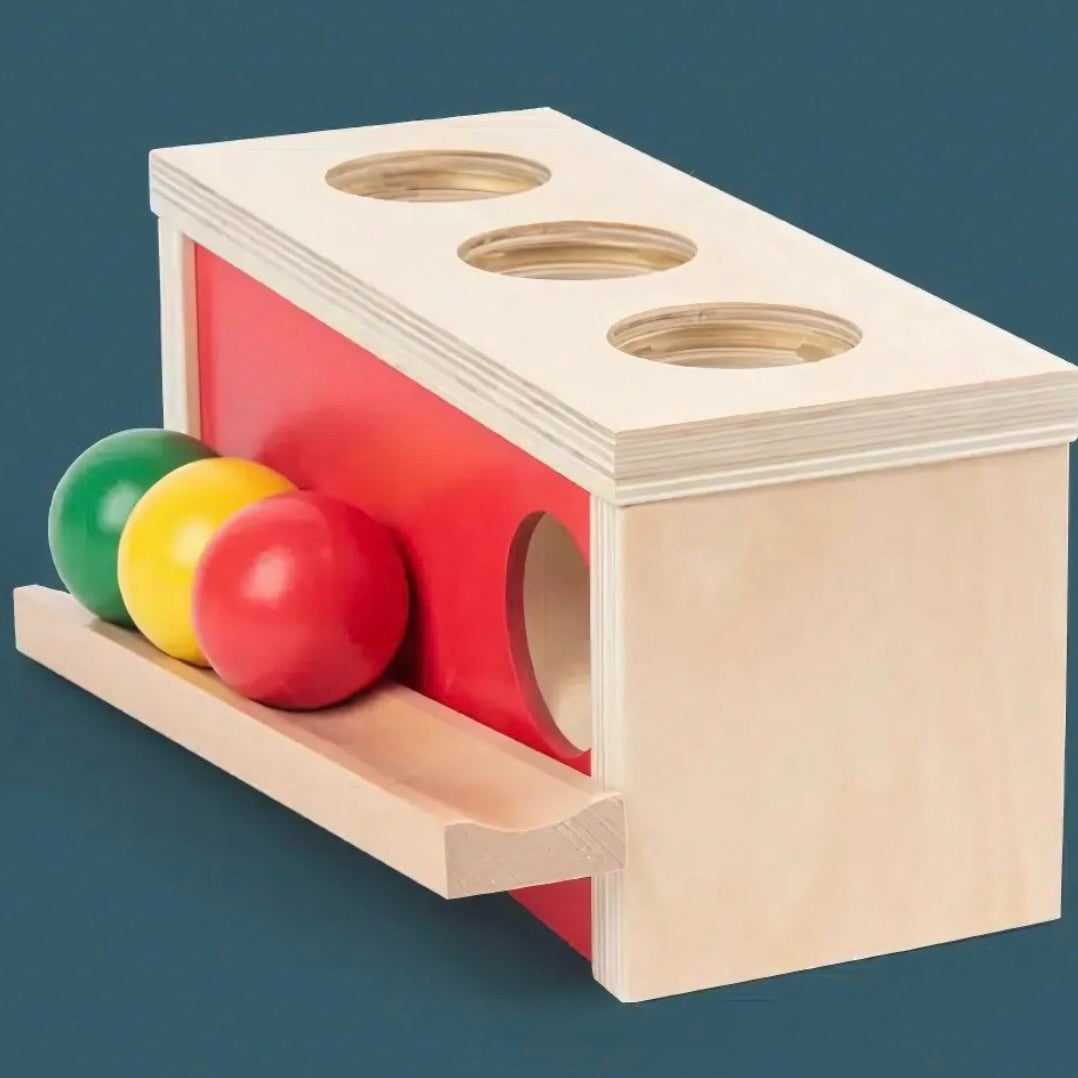 BOÎTE D’INSERTION AVEC BOULES – JOUET MONTESSORI 2 & 3 ANS