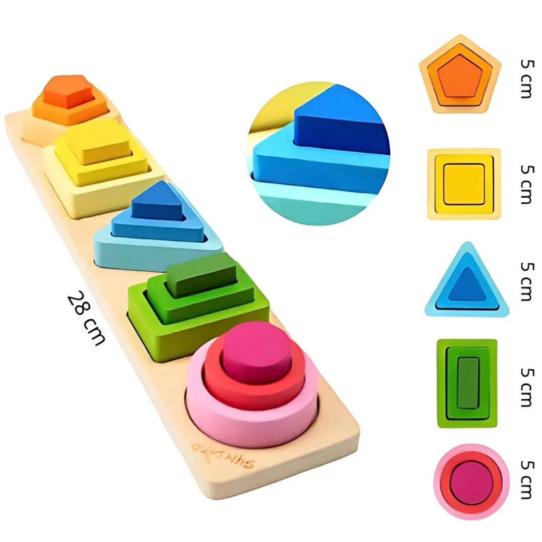 PUZZLE GÉOMÉTRIQUE – JOUET MONTESSORI 3 & 4 ANS