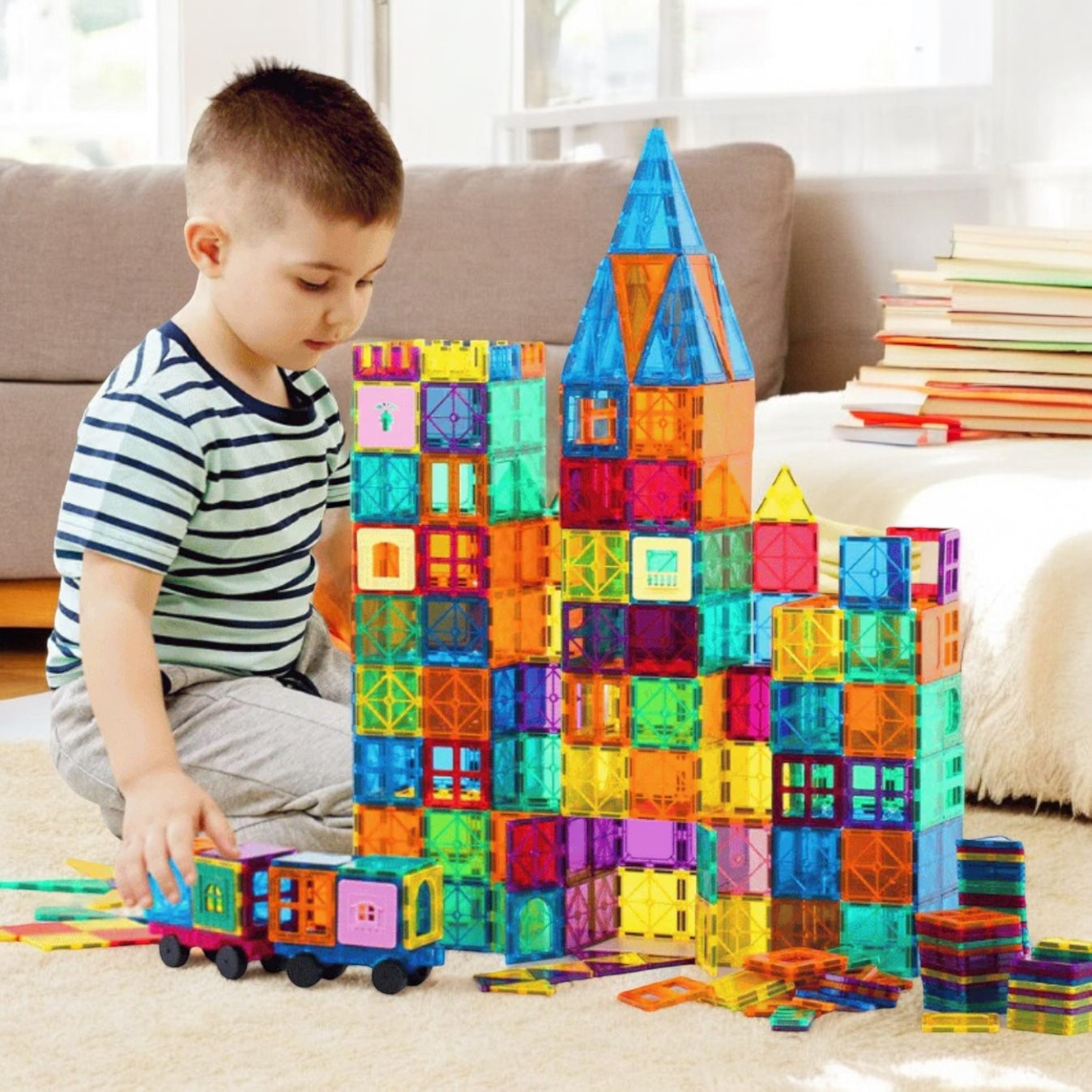 TUILES MAGNÉTIQUES MONTESSORI – JOUET MONTESSORI 5 ANS – CONSTRUCTION & IMAGINATION