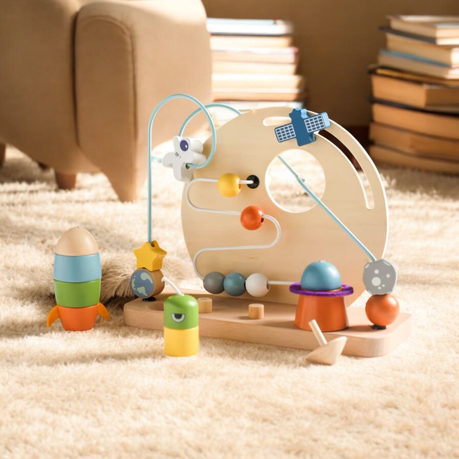 CIRCUIT DE MOTRICITÉ – JOUET MONTESSORI 1 & 2 ANS EN BOIS