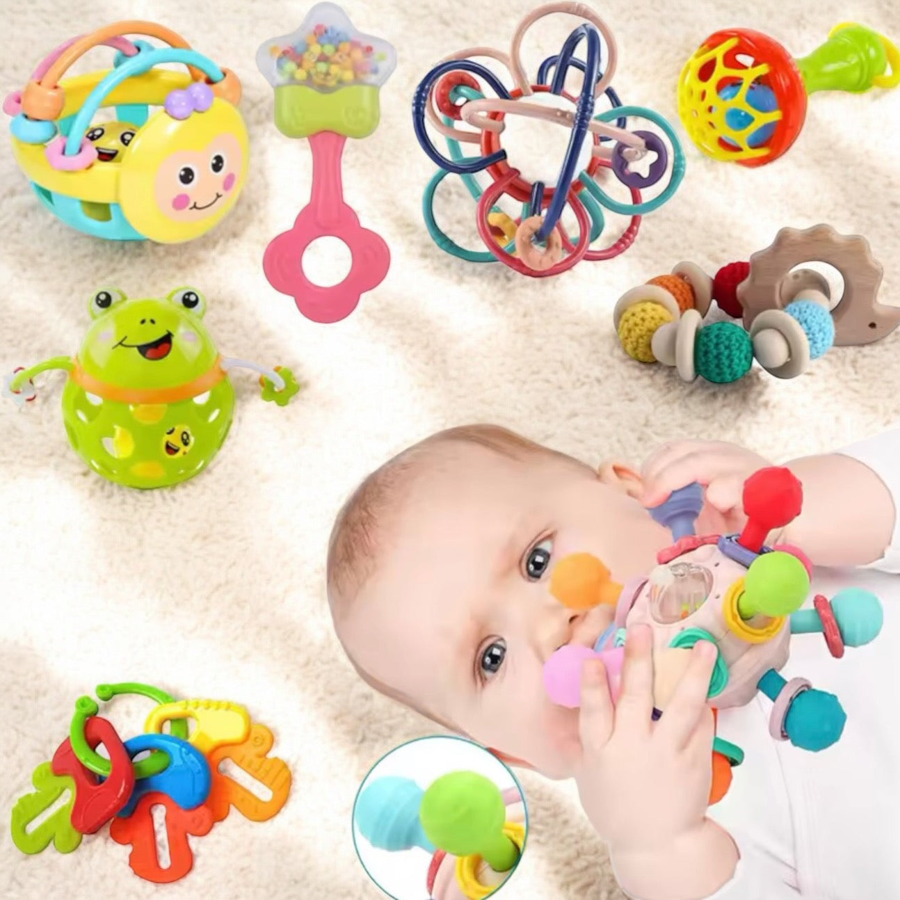 JOUET D’ÉVEIL MULTISENSORIEL – JOUET MONTESSORI 1 & 2 ANS